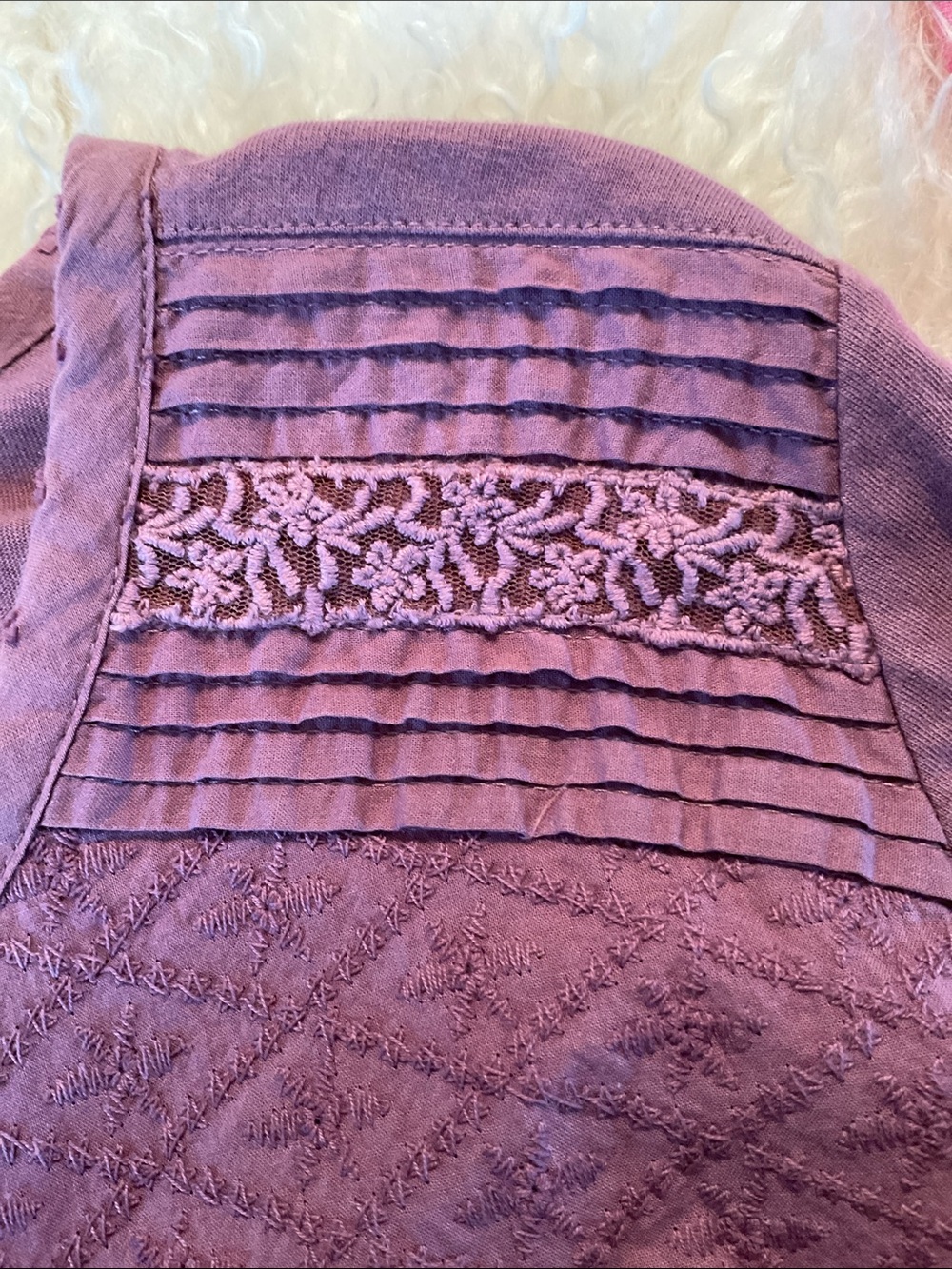 Women's TALBOTS Pink Button Henley Top & LOGO Lavish Purple Mixed TUNIC - Picture 11 of 13